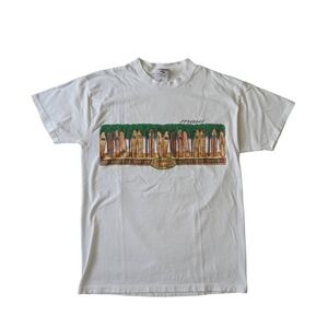 Jerzees White Vintage Maui Unisex Cotton Surfboard Graphic T-Shirt Adult Medium